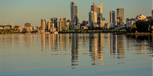 Swan River with Perth city in bacground