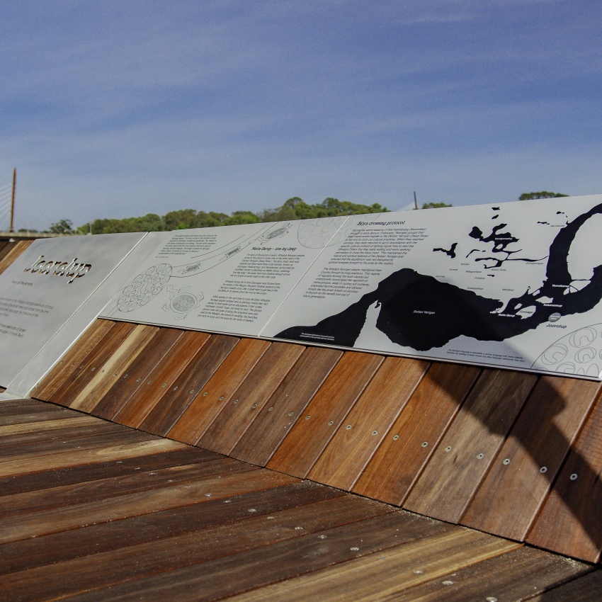 Interpretive signage at the new Burswood Park interpretation node