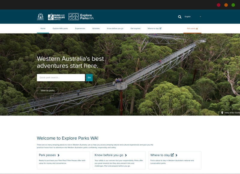 Explore Parks website